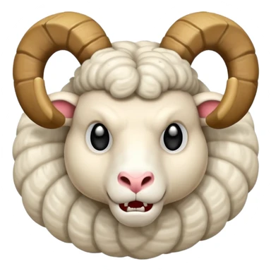 🐏 with angry face in style cartoon sticker