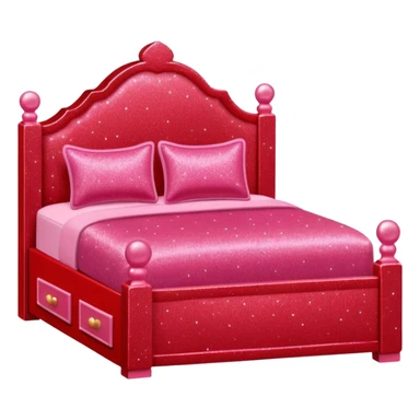 red glitter barbie dollhouse bed sticker