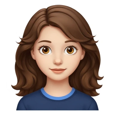18 year old girl with medium length wavy brown hair with hazel eyes and soft smile and pale skin  sticker