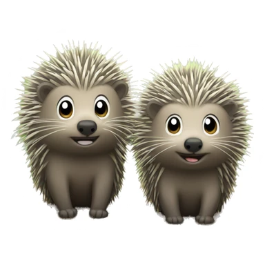 two cute porcupines sticker