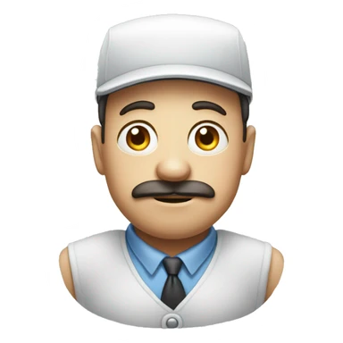 a milkman with a bored expression with eyebags sticker