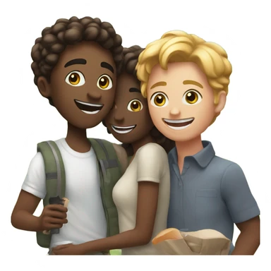 happy moment outdoors with friends sticker