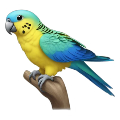 yellow and blue parrot budgie sticker