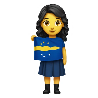girl with kosovo flag sticker