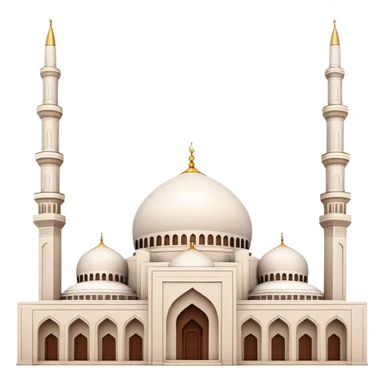 Cinematic Realistic Mohammad Al-Amin Mosque Landmark Emoji, showcasing the intricate architecture of the mosque rendered with rich textures and majestic, soft lighting. sticker