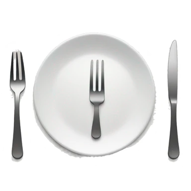 Fork and Knife on Empty Plate
 sticker