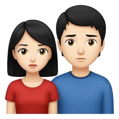 girl with black hair ignore boy with blond hair sticker