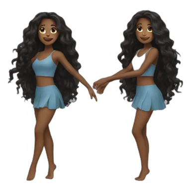 Beautiful Black women long hair dancing sticker