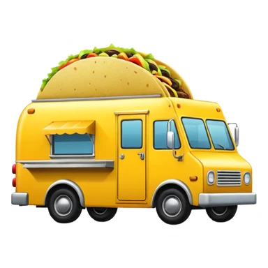 yellow tacos truck. sticker