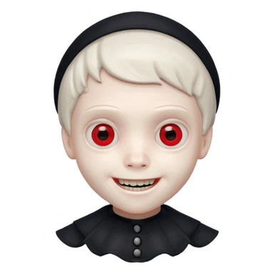 scary boy doll with a wide unsettling smile inspired by Squid Game sticker
