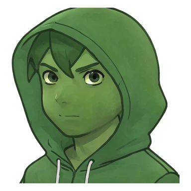 Anime boy wearing blue hoodie sticker