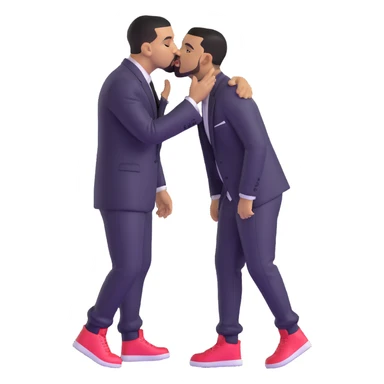 P Diddy kissing Drake sticker