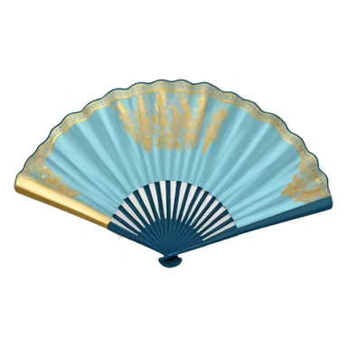 Hand fan light Blue and gold  sticker