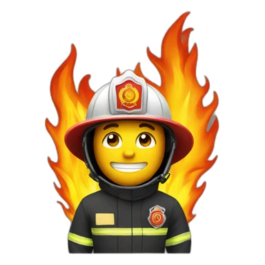 firefighter, on fire sticker