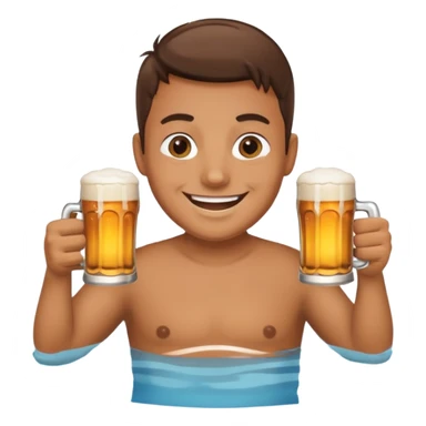 the pool should be made out of beer, and the otther should be in the pool which is a beer pool sticker