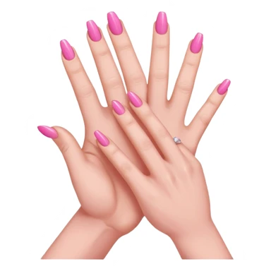 folded hand with pink nails done with five fingers  sticker