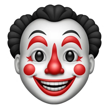 Crie um emoji de palhaço de circo em preto e branco igual o de iphone sticker