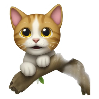 Eine Katze wo unter einem Baum liegt  sticker