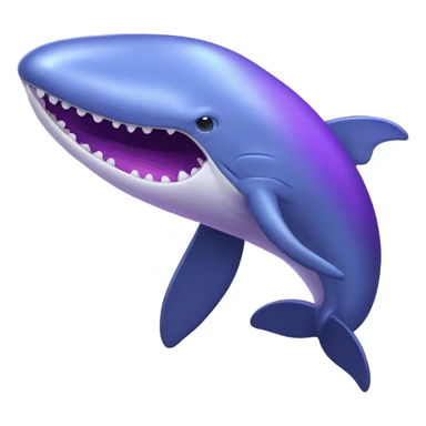 Blue whale purple, open mouth sticker