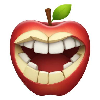 Apple logo inside a mouth sticker