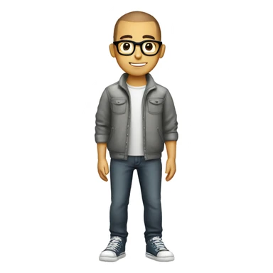 Nerd boy with glasses and buzzcut sticker