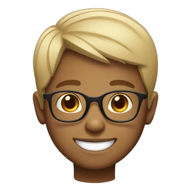 smiling boy with short hair add glasses sticker
