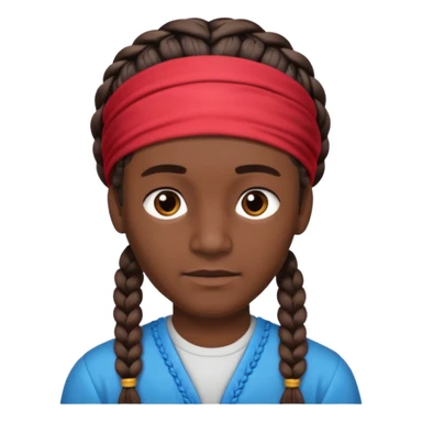 big lose braided man face wiith big visible braids and headband on head sticker