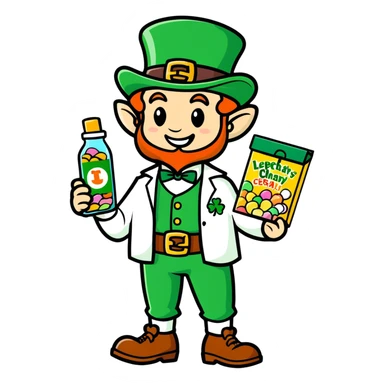 Lucky charms cereal and pill bottle  sticker