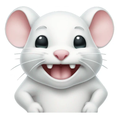 cute white mouse holding a tooth sticker