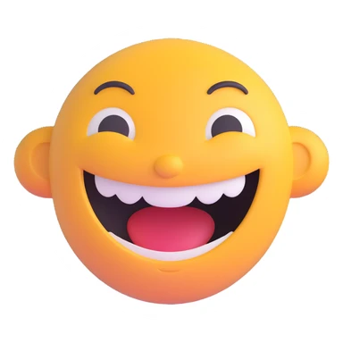 grinning face 3d emoji style sticker