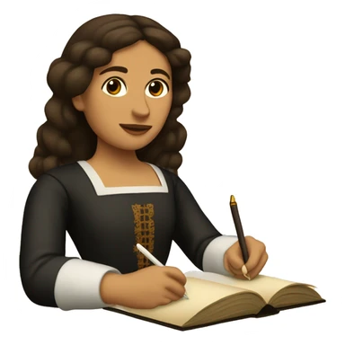 juana ines de la cruz writing letter sticker