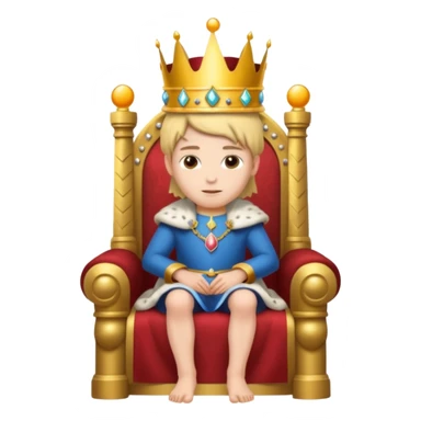 A repersitting on throne. Throne sticker