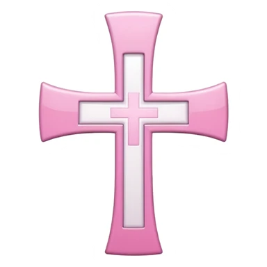 Pink and white simple holy cross sticker