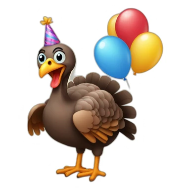 Turkey celebrating birthday sticker