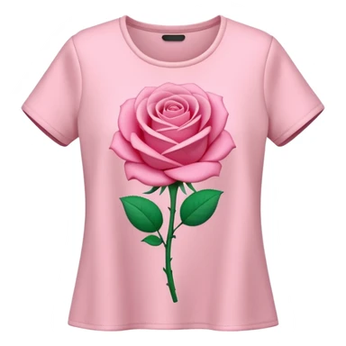 A 3D cartoon rose-pink women’s top with short sleeves, soft fabric texture, gentle lighting, isolated on plain background. plain top. sticker