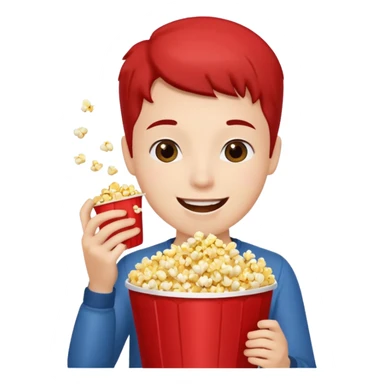 eating popcorn sticker