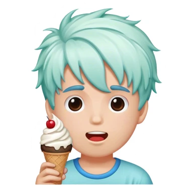 boy with icecream hair sticker