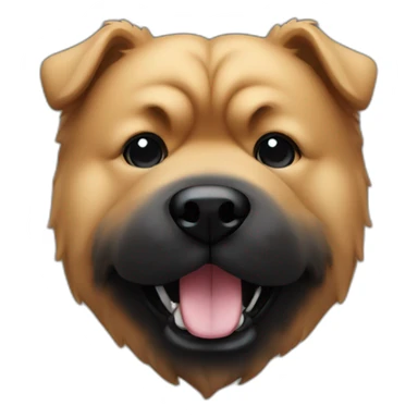 chow dog with black glass sticker