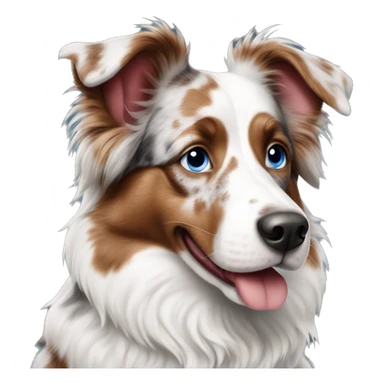 Red Merle Aussie with blue eyes sticker