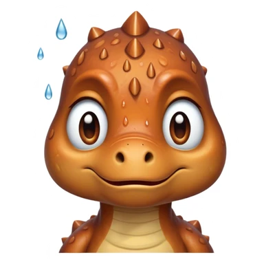 sad dinosaur face rain tear  sticker