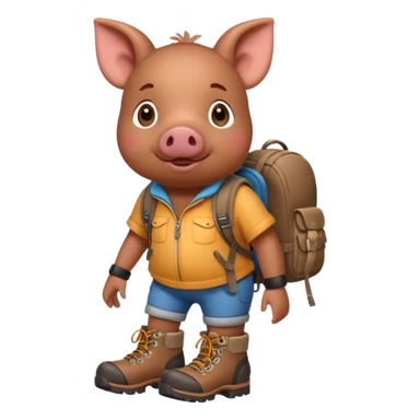 cochon avec des chaussures de marche sticker