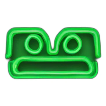 green neon sign in the form of a hieroglyphic 3d sticker
