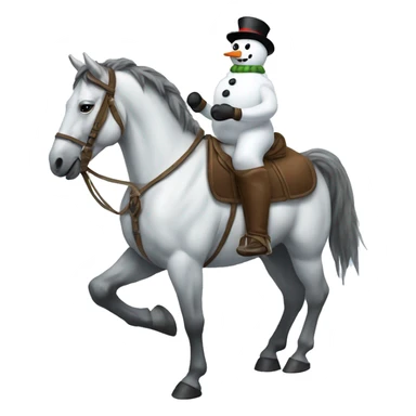 Snowman on a horse sticker