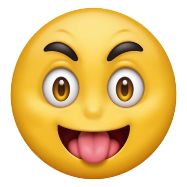 classic yellow emoji face with crazy eyes and tongue sticking out wildly sticker