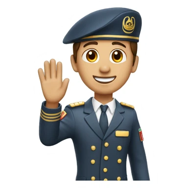 Emirates guy Cabin Crew waving his hand sticker