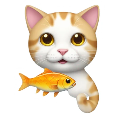Cat with a fish sticker