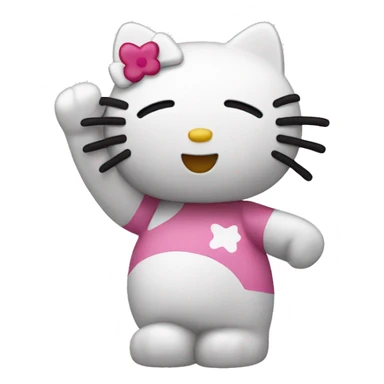 Hello kitty waving  sticker