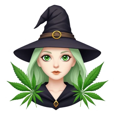 Marijuana witch sticker