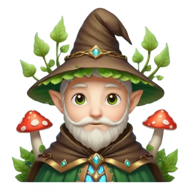 mushroom wizard portrait, head and shoulders only, glowing spores, leafy cloak collar, magical eyes, cute fantasy style, 3D cartoon, mobile game icon style, clean background, no text, no watermark

 sticker