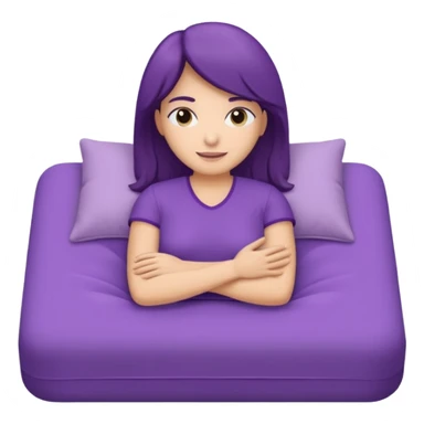 emoji de camilla de valoracion de fisioterapia color morado  sticker